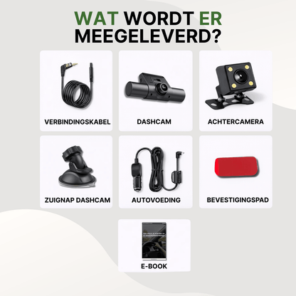 360Guard Pro Auto Dashcam | 1080P HD mit Vorder-, Rück- und Innenraumkamera