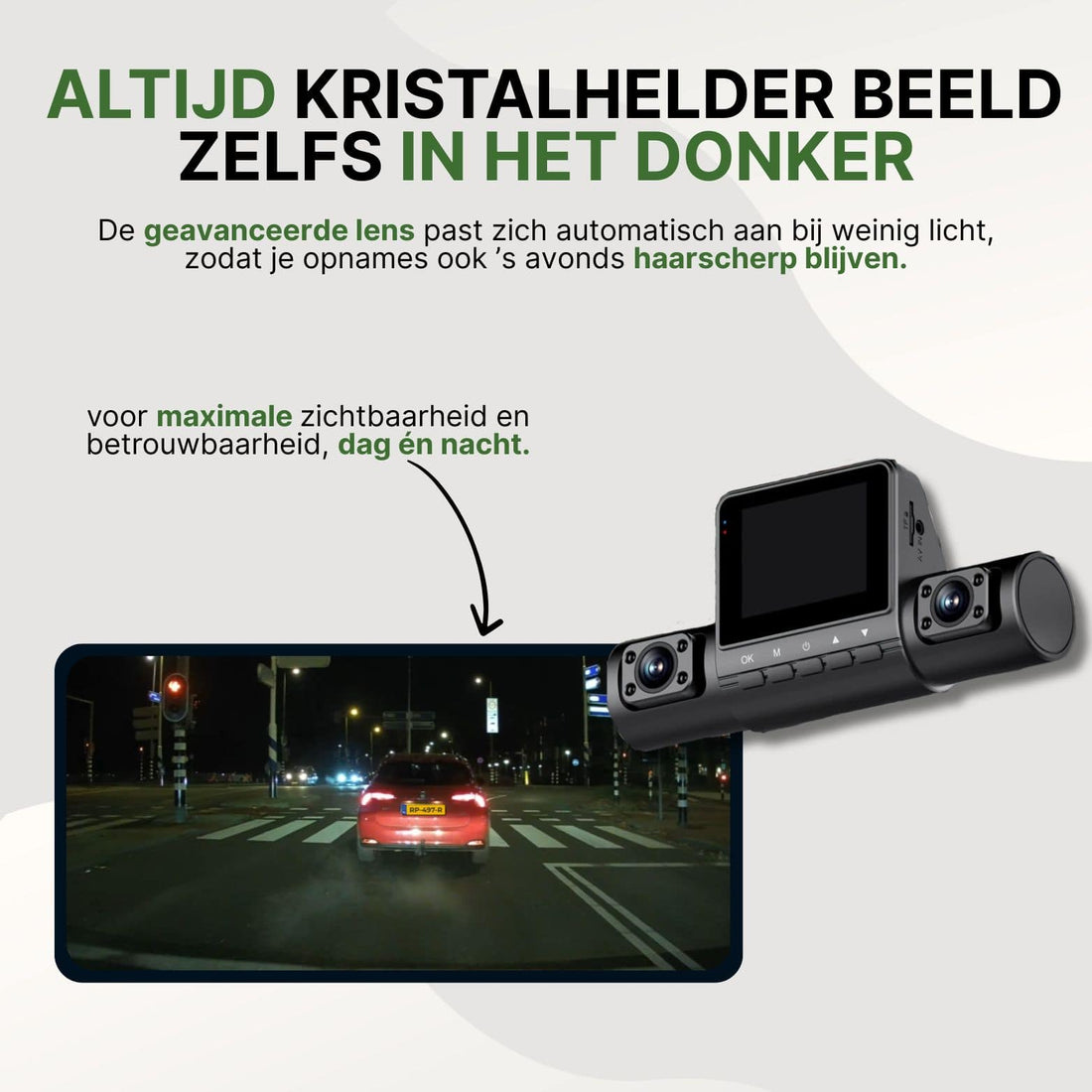 360Guard Pro Dashcam mit fortschrittlicher Linse, die sich automatisch an wenig Licht anpasst für kristallklare Bilder, sowohl tagsüber als auch nachts.