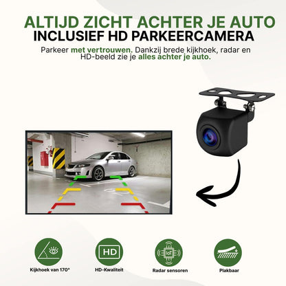 Drivemate HD achteruitrijcamera met brede kijkhoek van 170 graden, radar sensoren en plakbare montage – parkeer met vertrouwen en volledig zicht achter je auto
