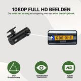 VoiceGuard Pro Dashcam mit 1080p Full HD Bild, 170° Weitwinkelobjektiv und fortschrittlicher Nachtsicht für scharfe Kennzeichenregistrierung.