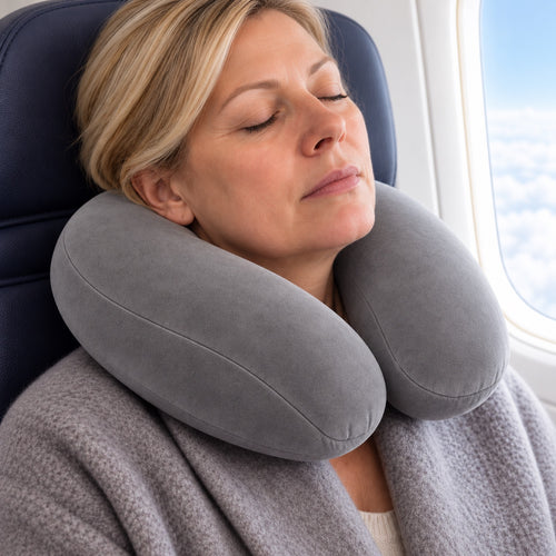 DreamRest™ Nackenkissen – Ergonomisch & waschbar Reisekissen