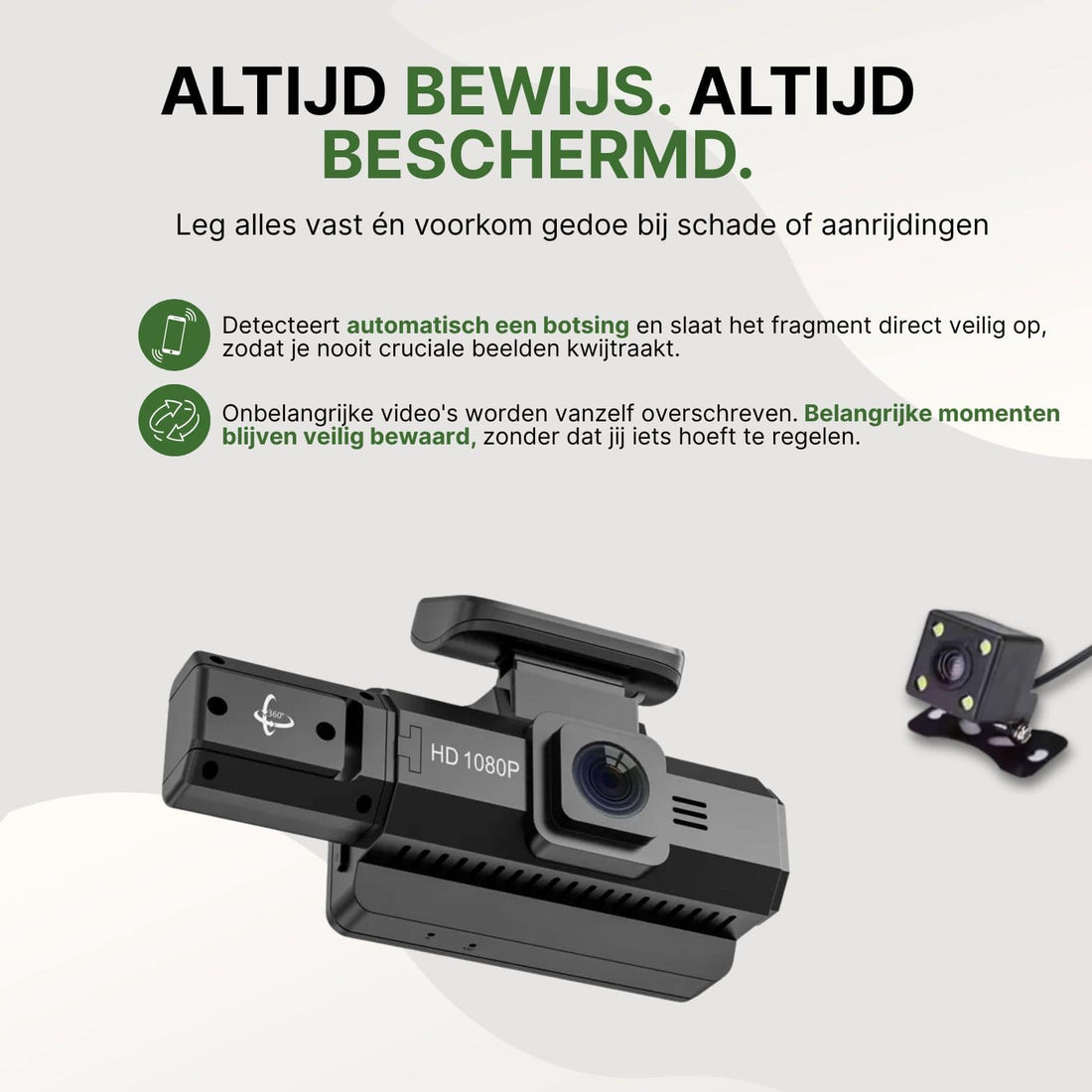 DriveVision Dashcam mit 1080p Aufnahme erkennt Kollisionen und speichert wichtige Aufnahmen automatisch sicher ab