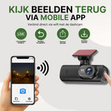 GuardianView Pro Dashcam mit WLAN und mobiler App, mit der du Live-Bilder ansehen, einfach zurückspulen, speichern und über dein Smartphone teilen kannst.