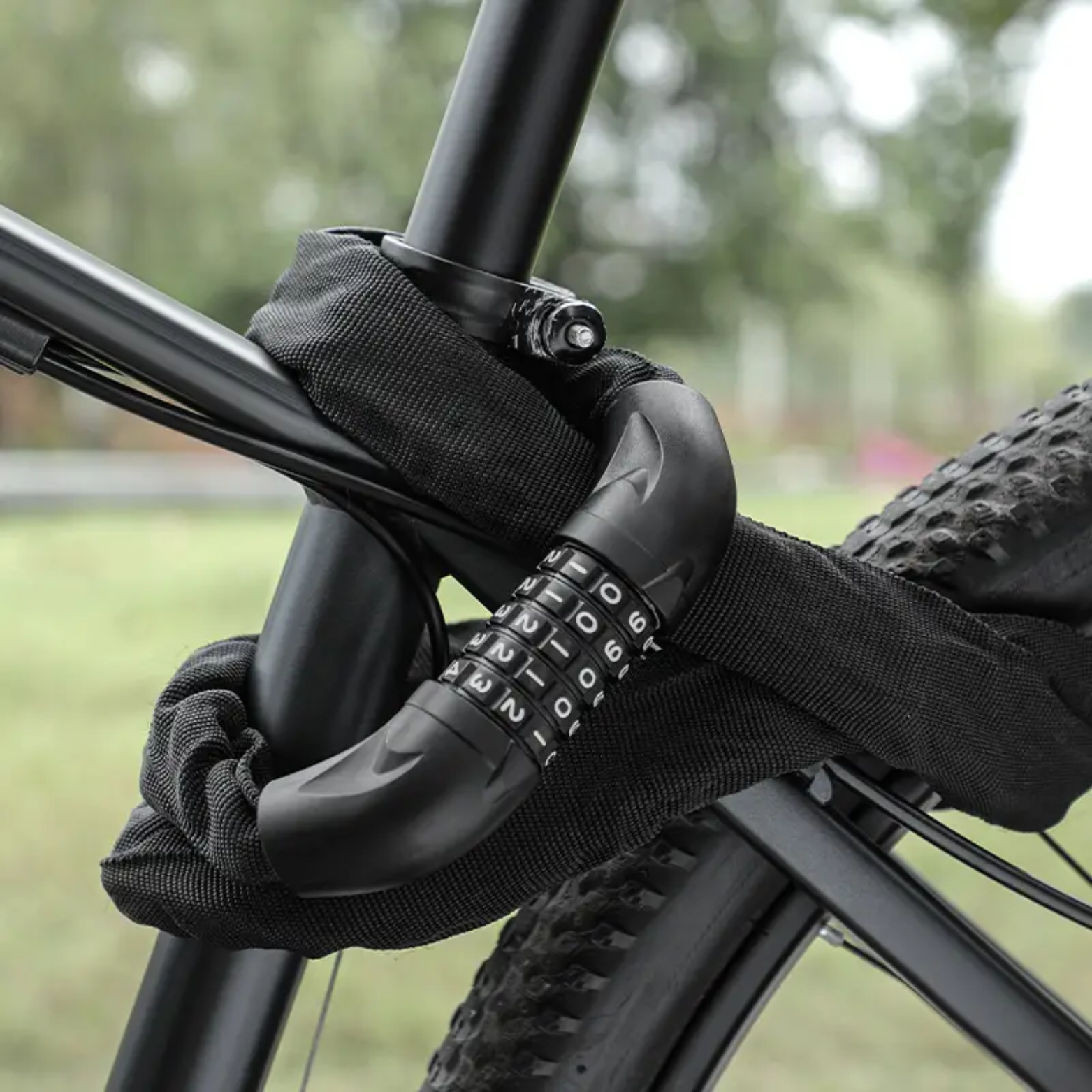 kettenschloss mountainbike SteelGuard™ – Extra dickes Kettenschloss mit 5-stelligem Zahlenschloss – Drivemax